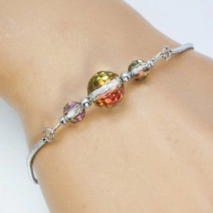 Cynthia Lynn "PLAYING WITH FIRE" Stainless Steel Multi-Color Crystal Bracelet